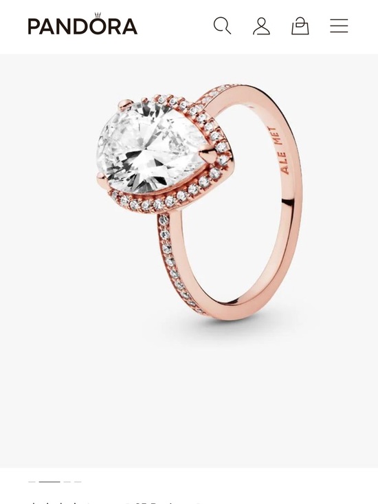 Pandora Jewelry - Pandora Rose Gold Teardrop Halo Ring with Clear Stone Size 7.5